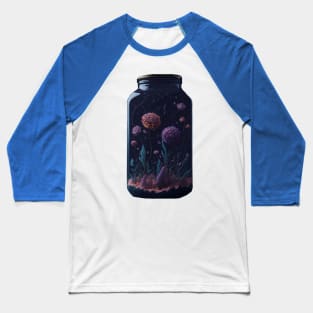 Cosmic Flowers in a Mason Jar Baseball T-Shirt